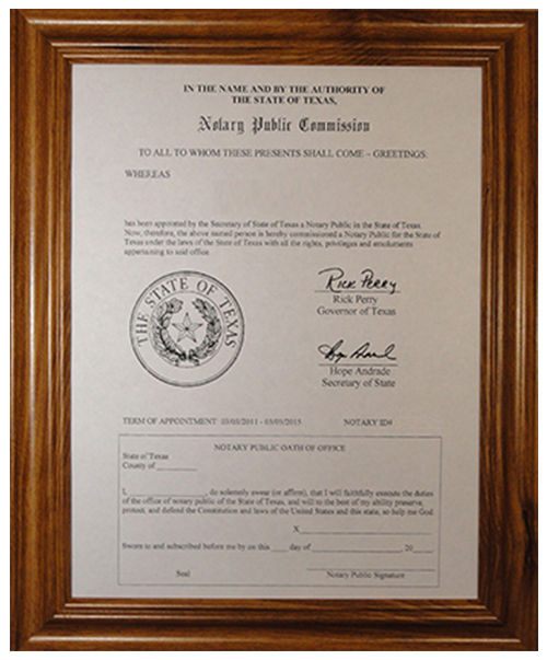 40 OFF Texas Notary Certificate Frames American Assoc. of Notaries